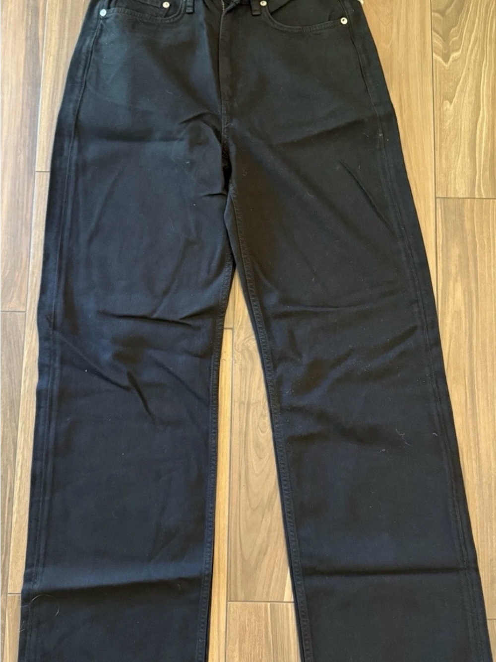rag & bone Logan Mid Rise Wide-Leg Featherweight Black Jeans Size 27 - Picture 3 of 7
